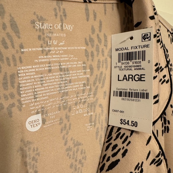 NWT WNS State of Day Intimates Notch Collar Modal Sleep shirt Sz Large - Picture 5 of 6